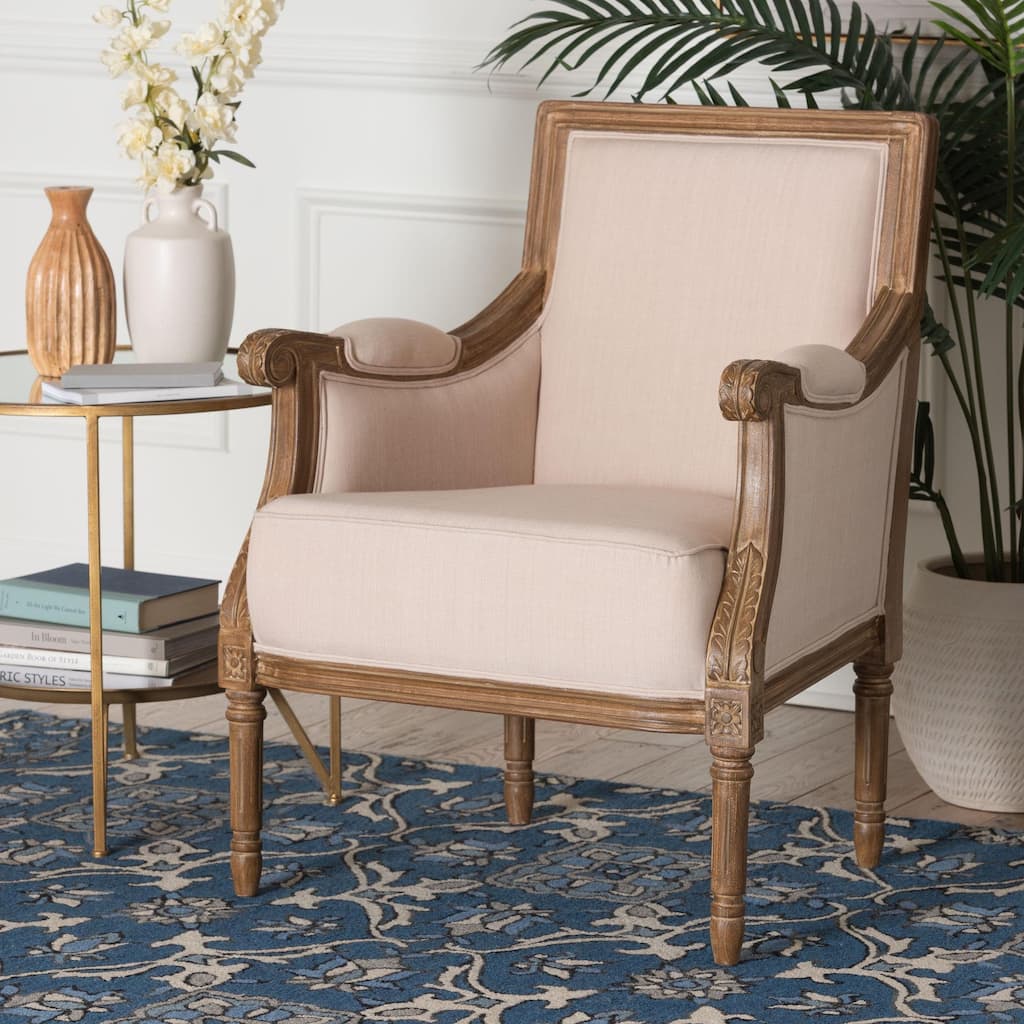 Chavanon Wood/ Cotton French Accent Chair