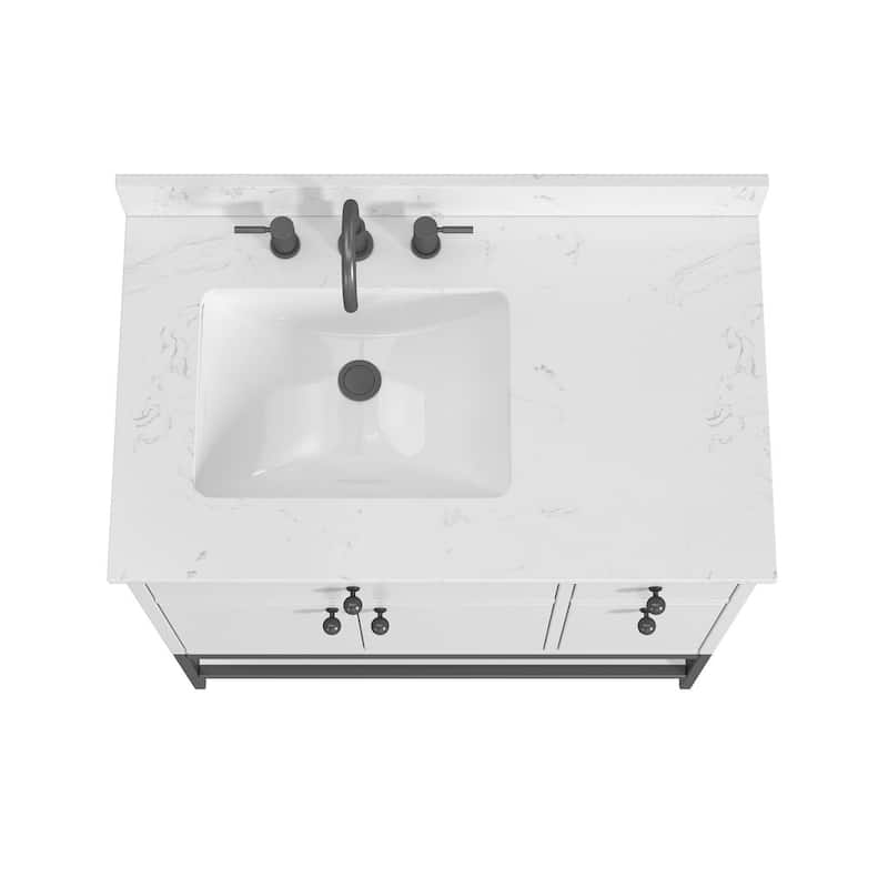 Avanity Paisley 36 in. Single Sink Vanity with Cala White Engineered Top