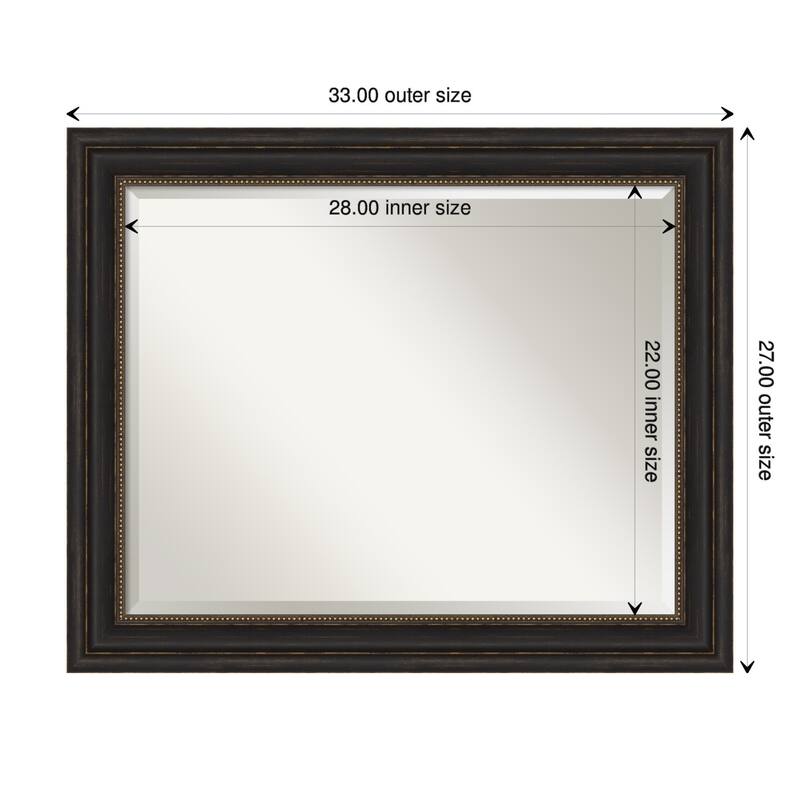 Beveled Wall Mirror - Accent Bronze Frame - Accent Bronze - 33 x 27-inch