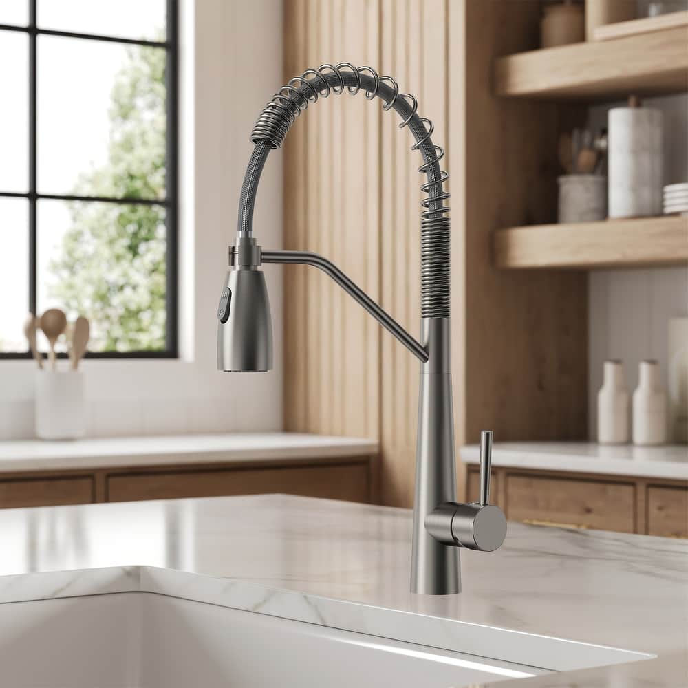 Modern 2-Function Pull-Down Kitchen Faucet – Single Handle, 1-Hole Installation
