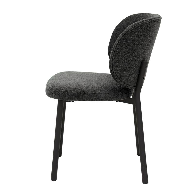 Rye Studio Boucle Chairs with Black Steel Legs, Set of 2