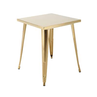 Brage Living Dion 29-inch Square Gold-Finished Metal Table