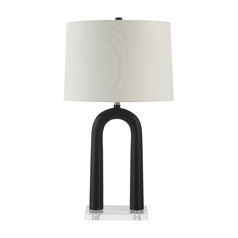 Arched Table Lamp with Tapered Shade - 28.5" - Matte Black