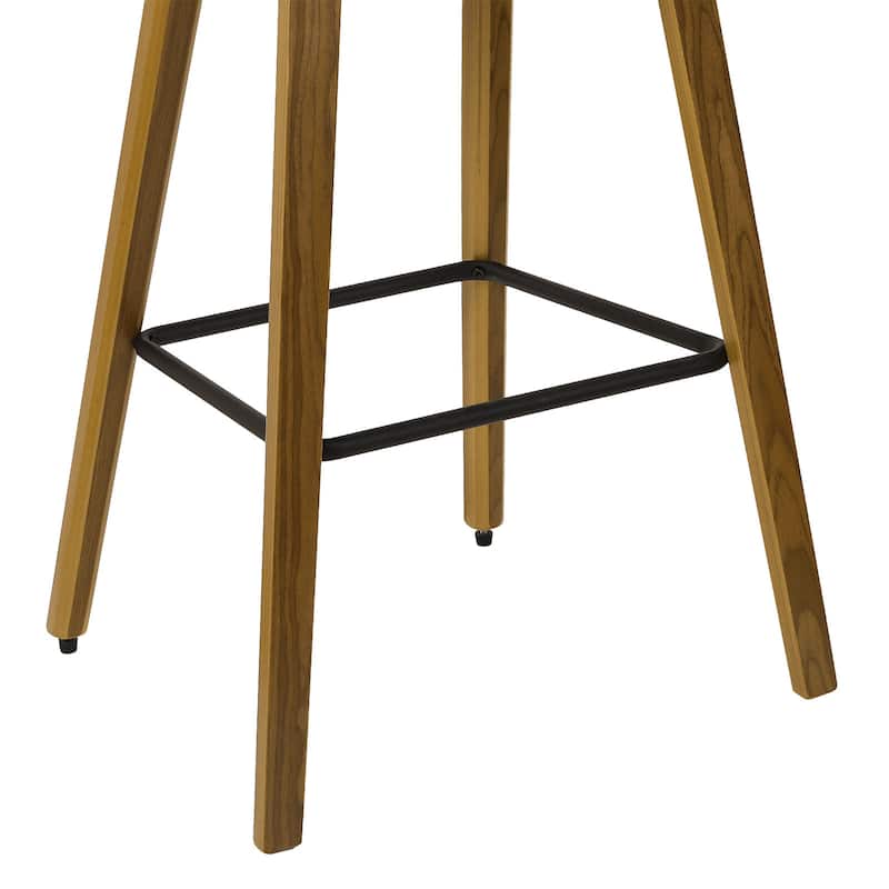 26-inch Wood Counter Height Bar Stools with Rattan Back