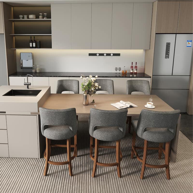 Set of 2/4/6 Wooden Bar Stools with Footrest/Counter Stools.