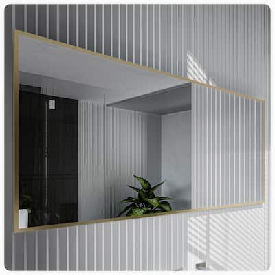 Eviva Gold 72" x 30" Rectangular Gold Metal Framed Mirror