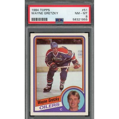 Wayne Gretzky 1984 Topps Hockey Card #51 Graded PSA 8 - 8'6" x 11'6"