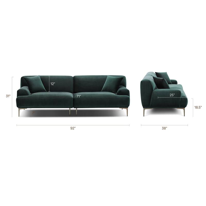 Mineta 92" Velvet Performance Fabric Sofa
