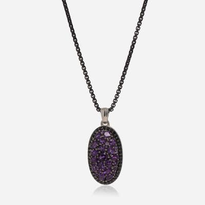 Charles Krypell Roxy Sterling Silver, Black Sapphire 0.62ct. tw. and Citrine Pendant Necklace - Silver - 16