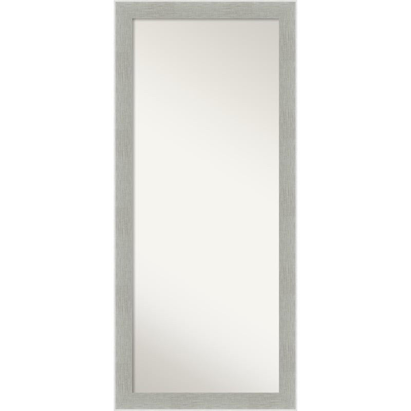Non-Beveled Wood Full Length Floor Leaner Mirror - Glam Linen Grey Frame - Glam Linen Grey - Outer Size: 29 x 65 in
