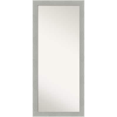 Non-Beveled Wood Full Length Floor Leaner Mirror - Glam Linen Grey Frame - Glam Linen Grey - Outer Size: 29 x 65 in