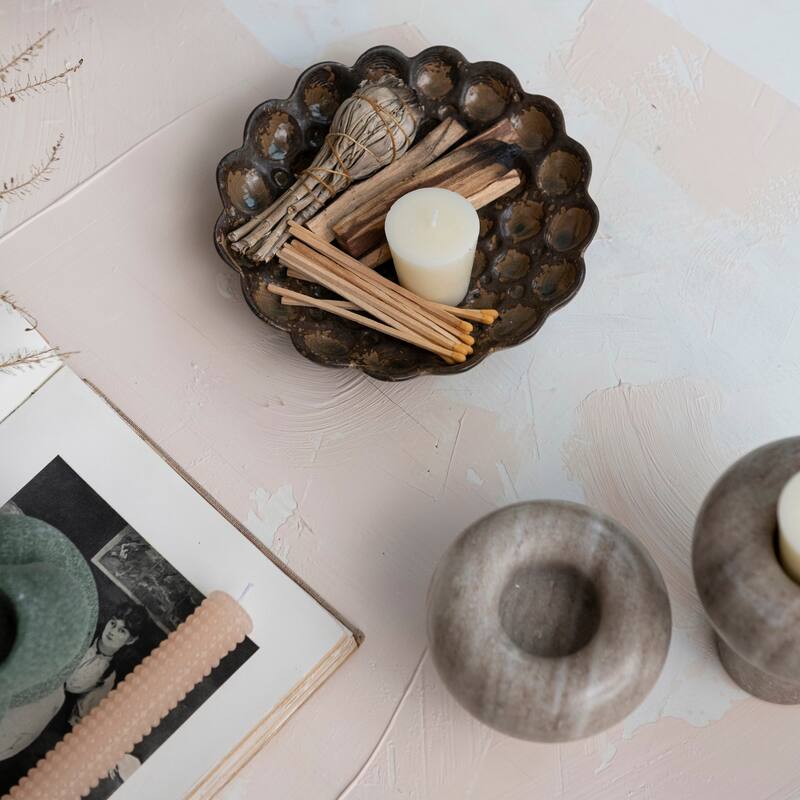 Marble Tealight Holder - 4.0"L x 4.0"W x 4.8"H