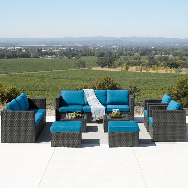 Corvus Trey 12-piece Sectional Wicker Patio Sofa Set. Opens flyout.
