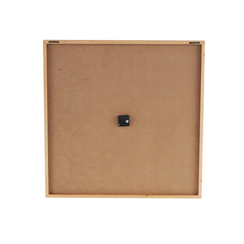 Brown Wood Floral Decorative Wall Clock with White Cutout Board - 2"W x 32"L x 32"H