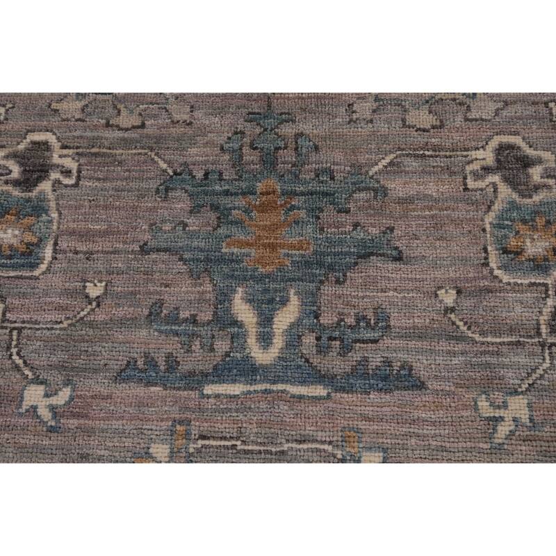 Gray Turkish Oushak Vegetable Dye Area Rug Hand-Knotted Wool Carpet - 5'10"x 8'6"