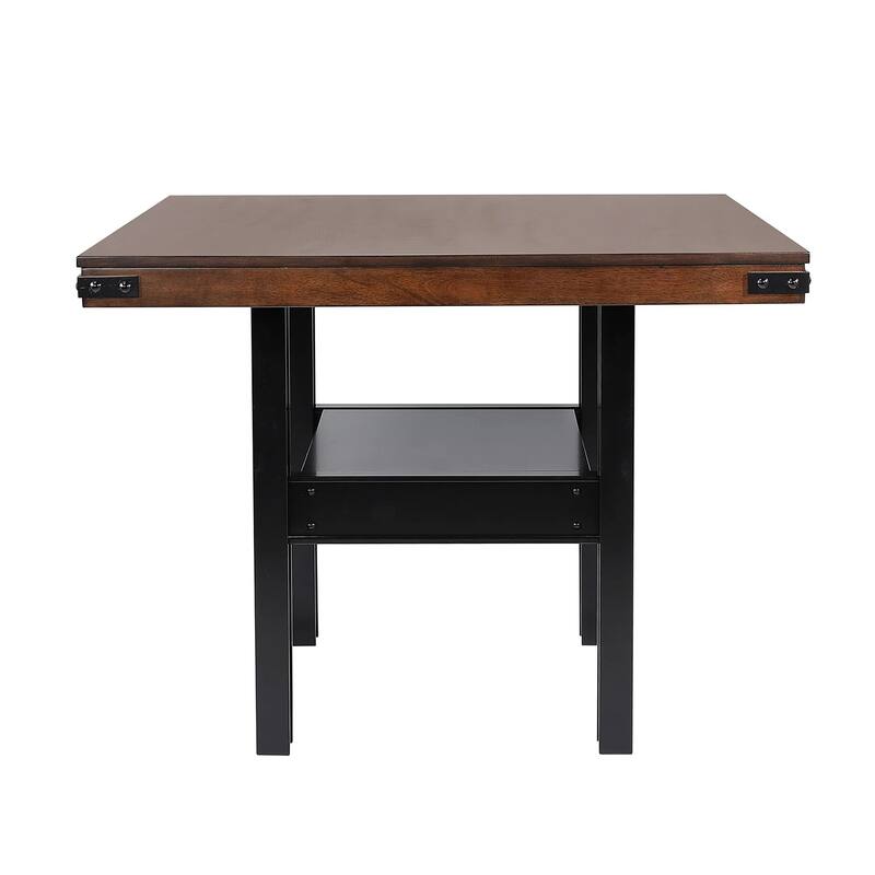 Rectangular Wooden Counter Height Dining Table in Mango Oak and Black