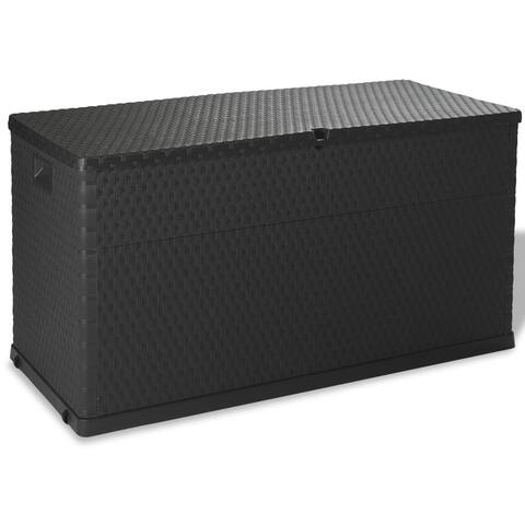 vidaXL Patio Storage Box Anthracite 47.2"x22"x24.8" PP Rattan - 47.2" x 22.05" x 24.8"