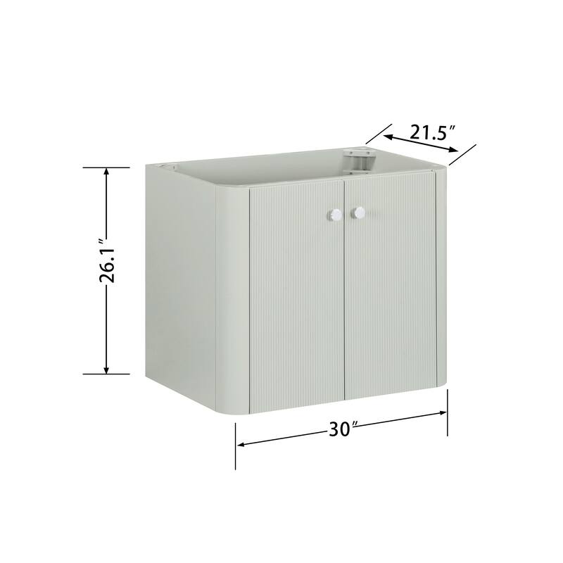 Haley Bathroom Vanity Only in Soft Sage with Dual Mount Option