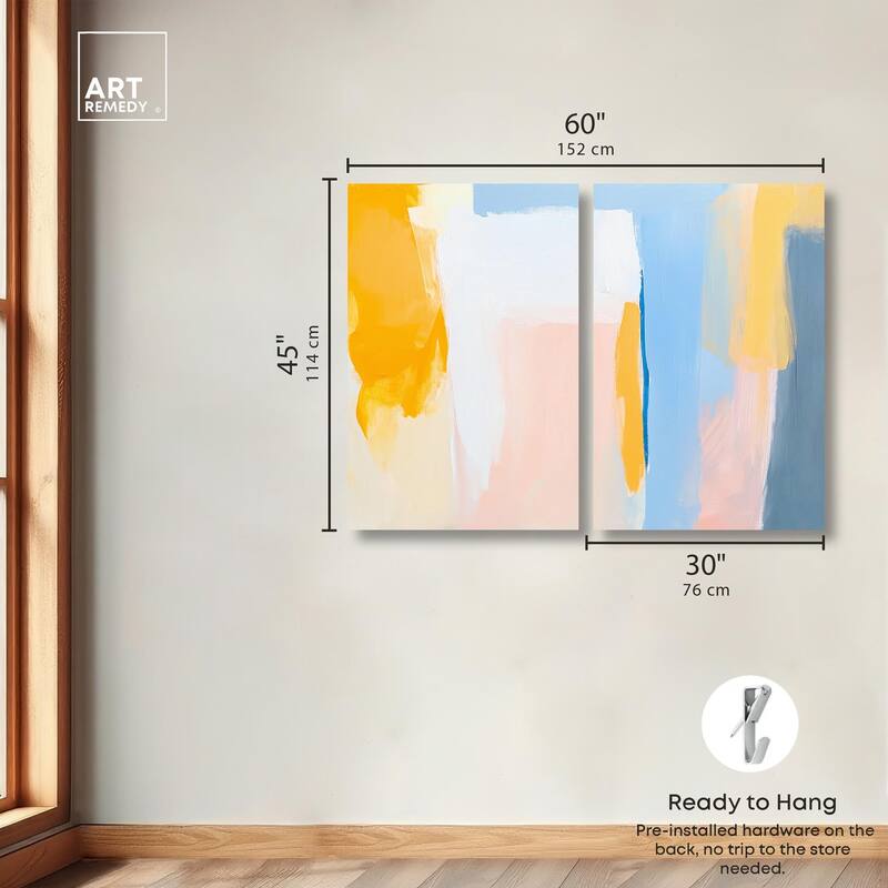 Lightwave Tides Canvas Set of 2 by Art Remedy, Gallery Wrapped