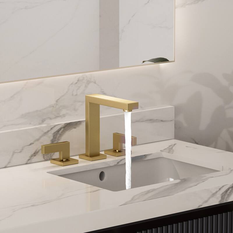 Modland 8 Inch Widespread Bathroom Faucet Double Handle Bathroom Sink Faucet with CUPC Supply Lines