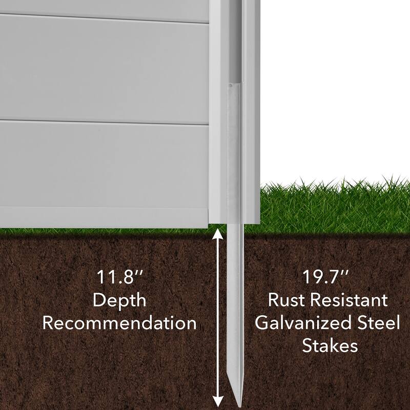 48 x 48in Privacy Screen Vinyl Fence Panel for AC Trash Gray - 48" x 48" Horizontal