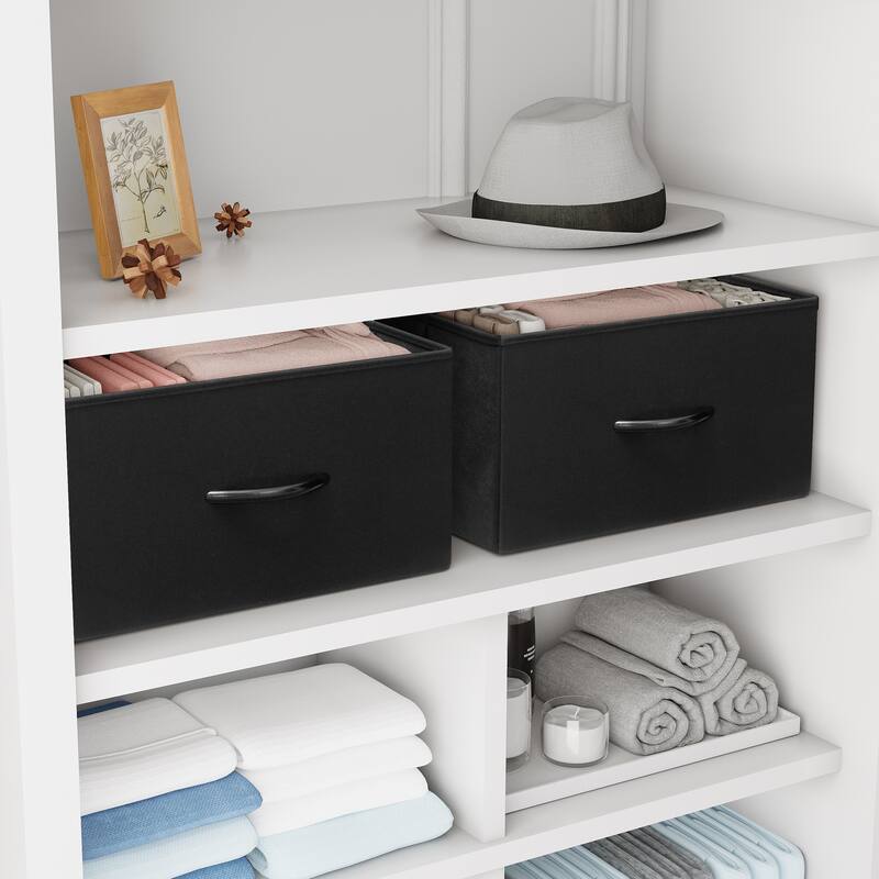 Foldable Drawer Fabric Storage Cubes Organizer Set Drawers of Closet Dresser Chest - Set of 2