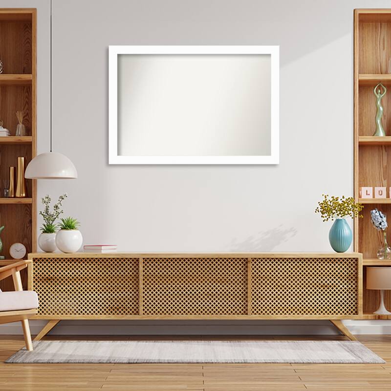 Basic Narrow Non-Beveled Wood Framed Wall Mirror