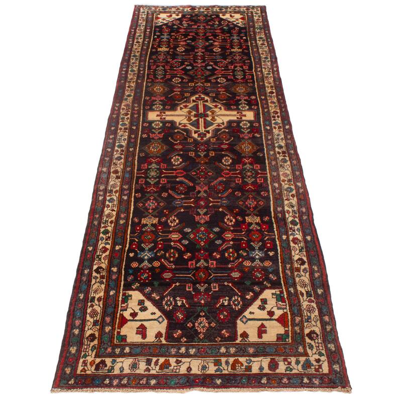 ECARPETGALLERY Hand-knotted Andelz Navy Wool Rug - 3'10 x 13'8