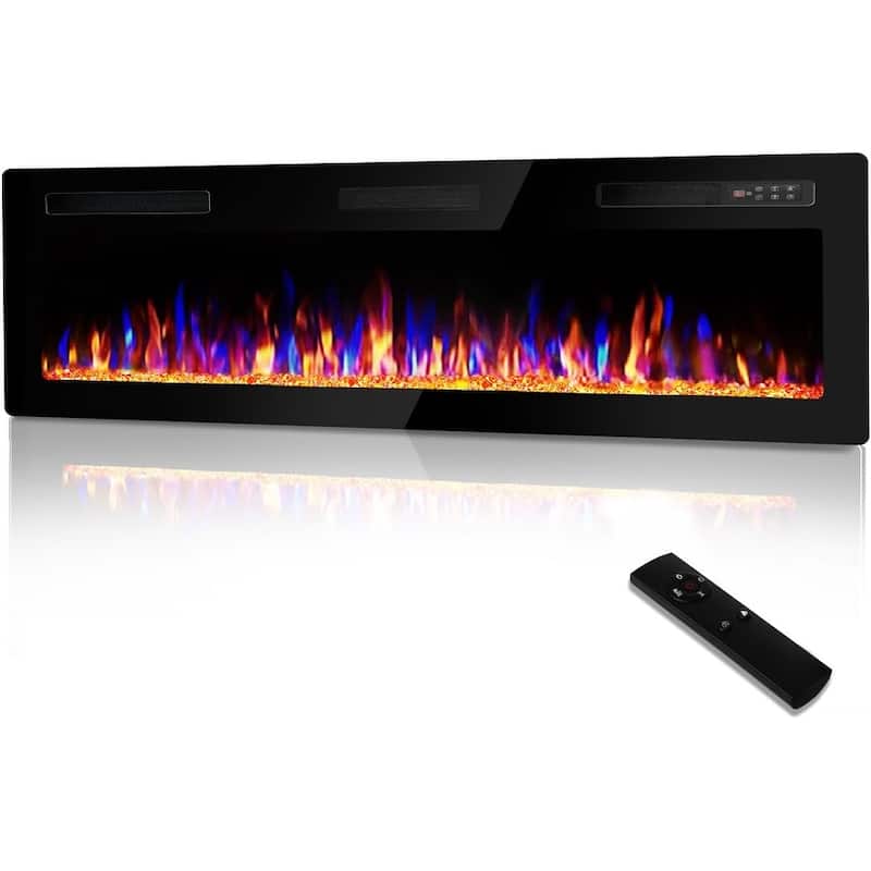 Bossin 30 to 72 inch Electric Fireplace Ultra-Thin and Silence Linear Recessed Wall Mounted Fireplace with Remote Control - New 72inch