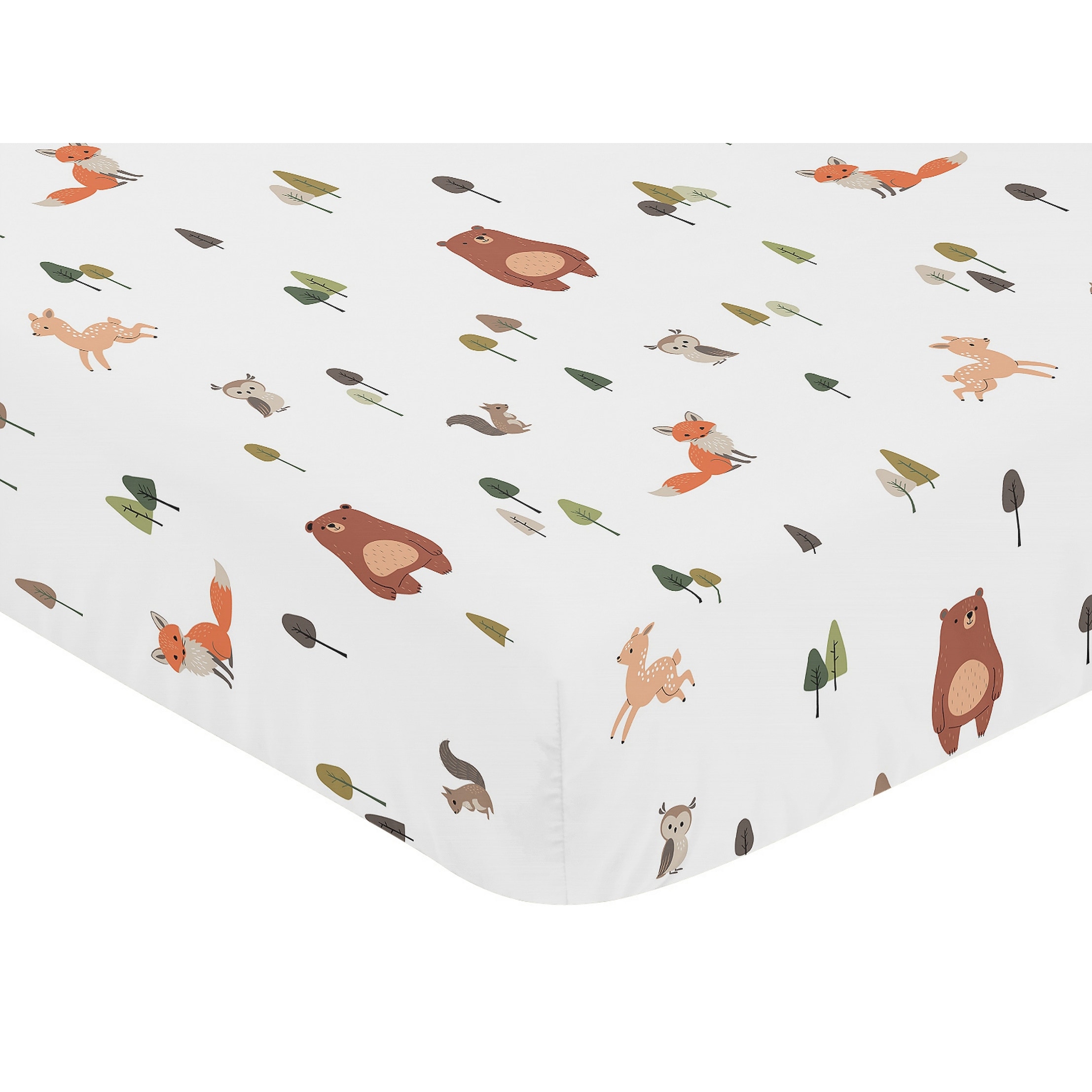 Sweet Jojo Designs Woodland Animals Boy Girl Gender Neutral 3p Nursery Crib Bedding Set Green Beige Watercolor Animal Brown Bear Bed Bath Beyond 39159610