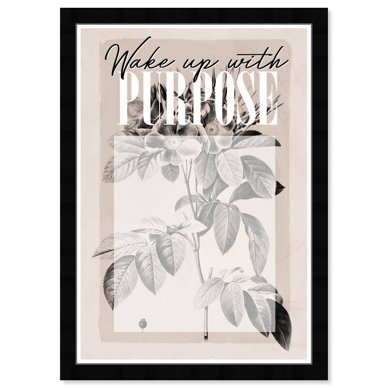 Wynwood Studio Prints Floral and Botanical With Purpose Brown and Tan Farmhouse Wall Art Canvas Print