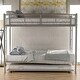 preview thumbnail 16 of 43, Stylish Twin over Twin Bunk Bed with Trundle and Two ladders, Black