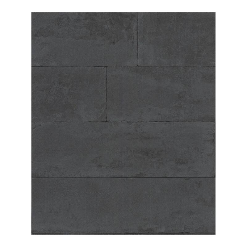 Advantage Lanier Black Stone Plank Wallpaper - 21 x 396 x 0.025