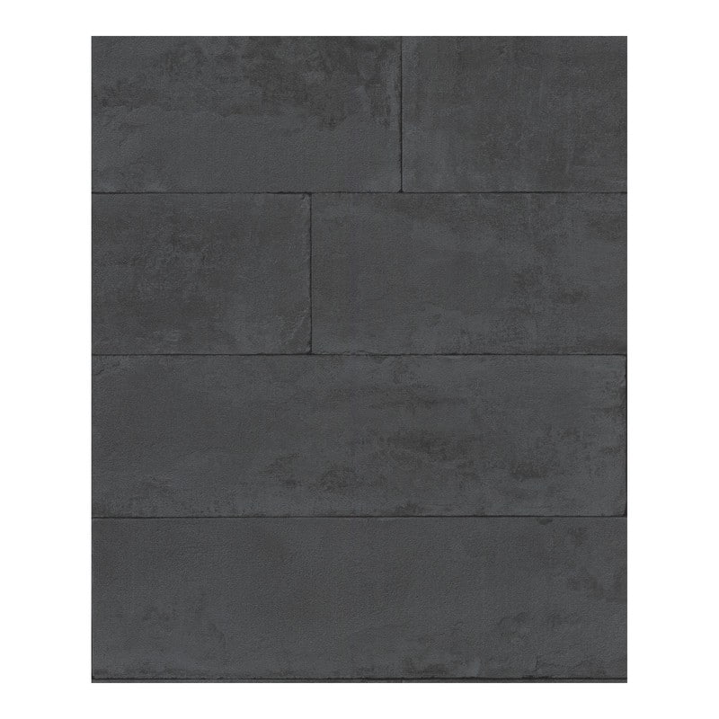Advantage Lanier Black Stone Plank Wallpaper - 21 x 396 x 0.025