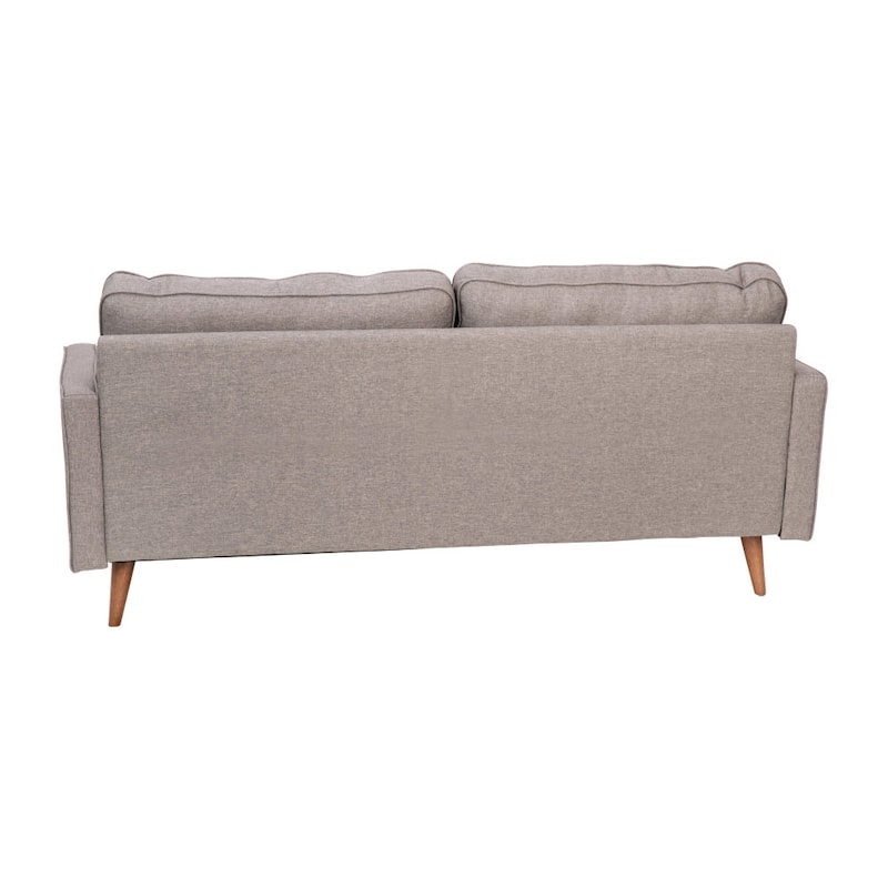 Compact Upholstered Tufted Sofa with Wooden Legs