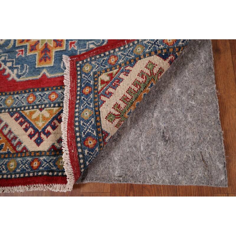 Traditional Kazak Accent Rug Hand-Knotted Red Wool Carpet - 3'3" x 5'4"