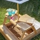 preview thumbnail 9 of 12, Teamson Kids Outdoor Explorer 2 in 1 Wooden Sandbox Picnic Table with Accessories