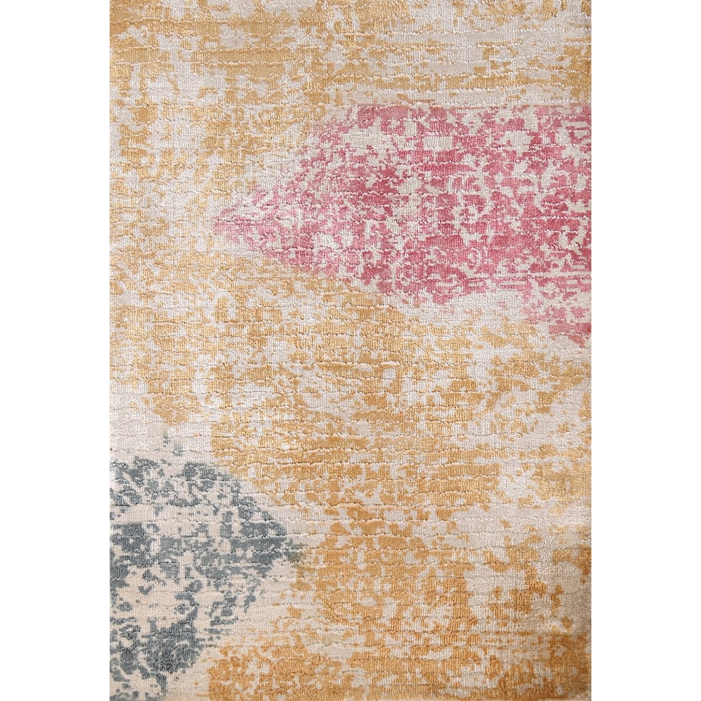 Contemporary Abstract Oriental Foyer Rug Hand-Knotted Wool Carpet - 2'0"x 3'0"