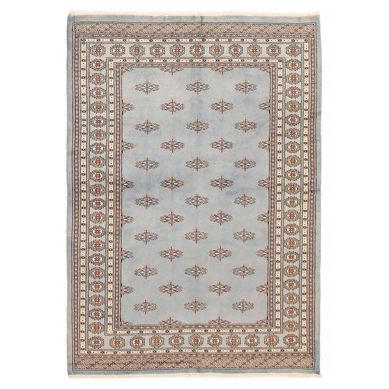 Finest Peshawar Bokhara Denim Blue Rug 5'7" x 7'10" - 5'7 x 7'10 - Light Denim Blue - 5'7 x 7'10