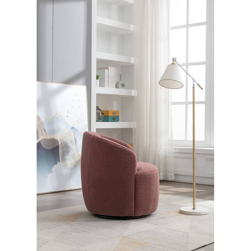 Teddy Fabric Swivel Accent Armchair Barrel Chair