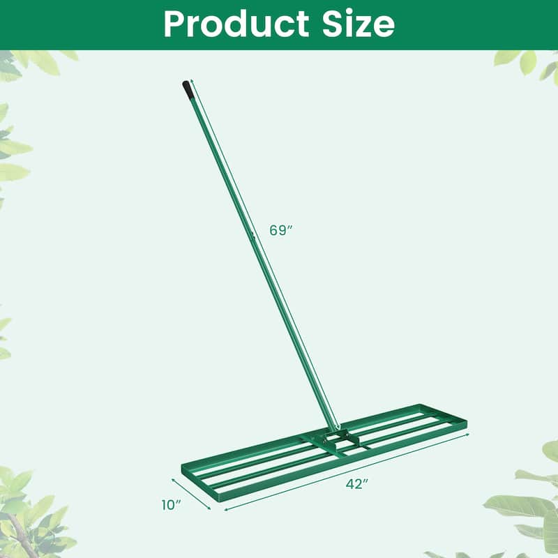 Costway Lawn Leveling Rake 42" x 10" Heavy Duty Level Lawn Tool for - See Details