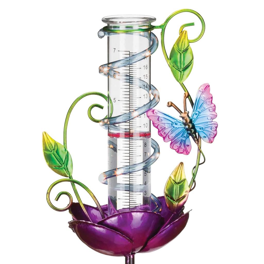 Rain Gauge Solar Stake - Butterfly