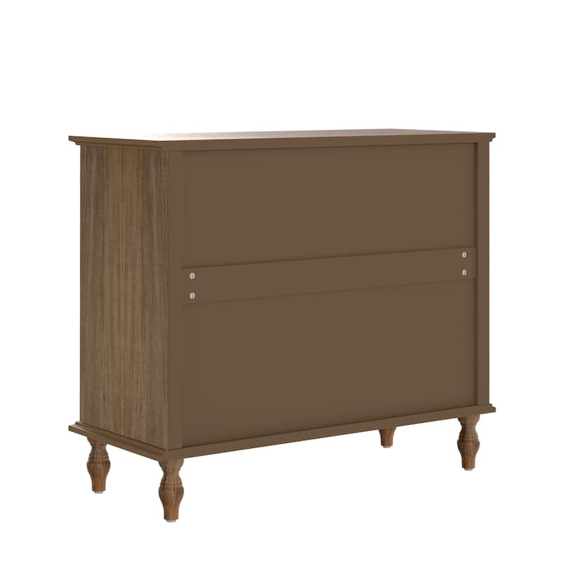 Rustic Wooden 4-Drawer Storage Chest with Metal Knobs and Solid Wood Feet by GDFStudio