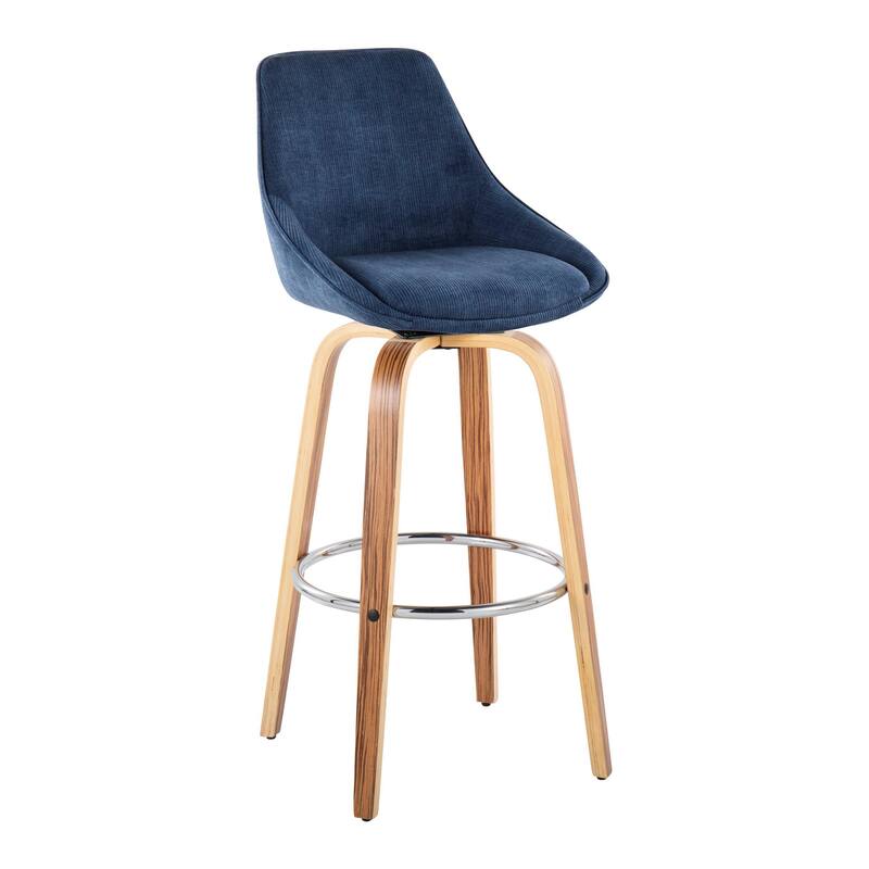 Carson Carrington Alba 30" Fixed-Height Bar Stool with Bent Wood Legs & Round Footrest (Set of 2)