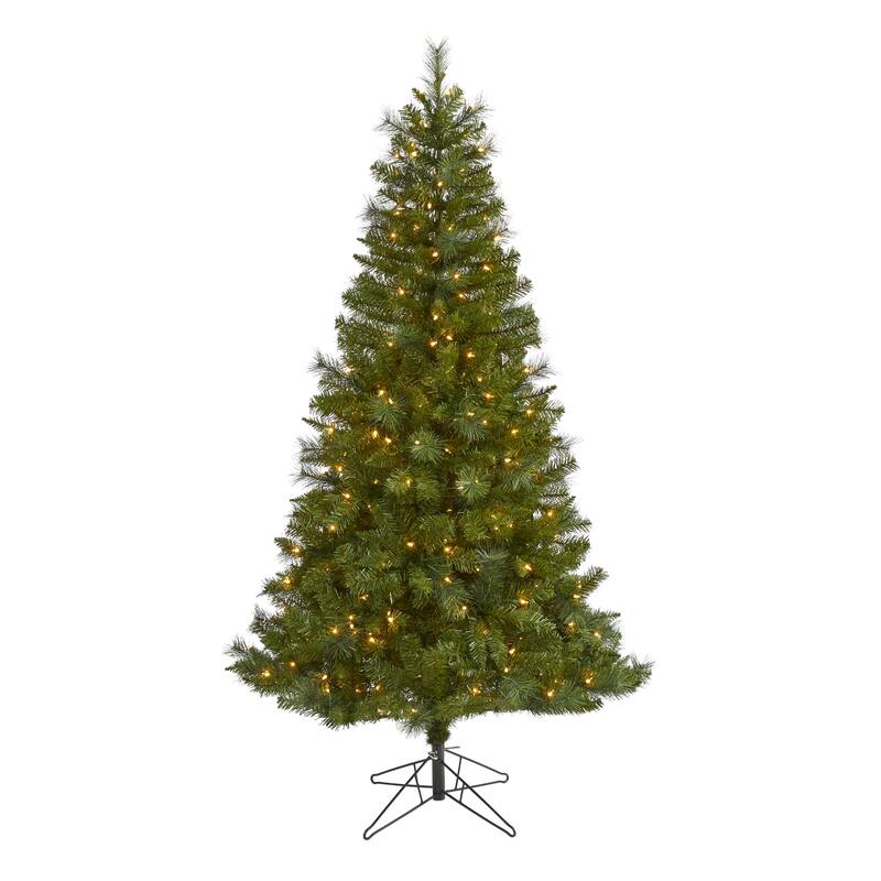 6' Pre-Lit Mt Hood Artificial Christmas Tree, Warm White LED Lights - 6 Foot