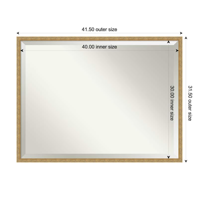 Mila Beveled Wood Framed Wall Mirror - 42 x 32 in - Mila Dark Gold