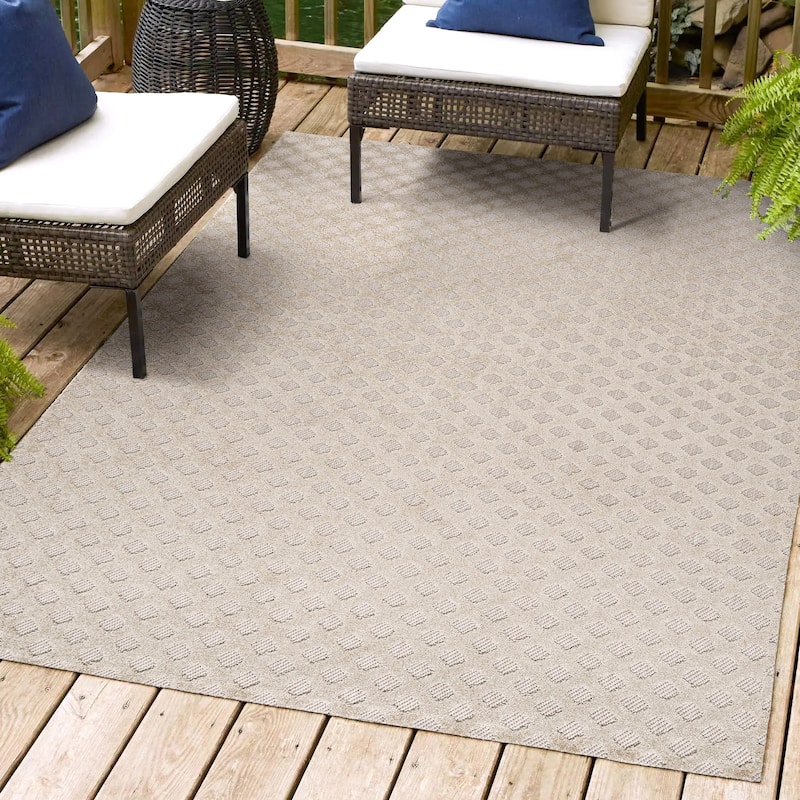 JONATHAN Y Citta High-Low Pile Mini-Diamond Trellis Indoor/Outdoor Area Rug