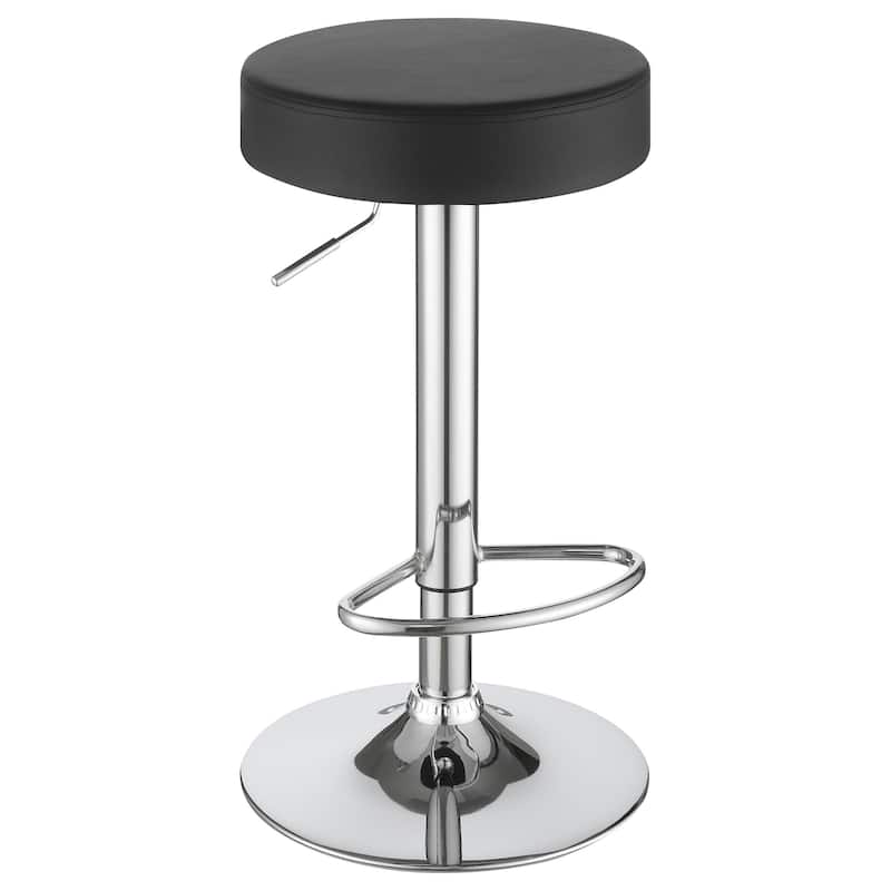 29" Adjustable Bar Stool Chrome and Black - Black