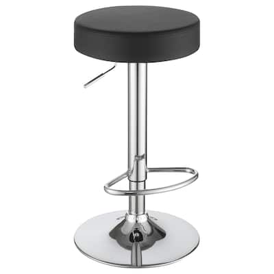 29" Adjustable Bar Stool Chrome and Black