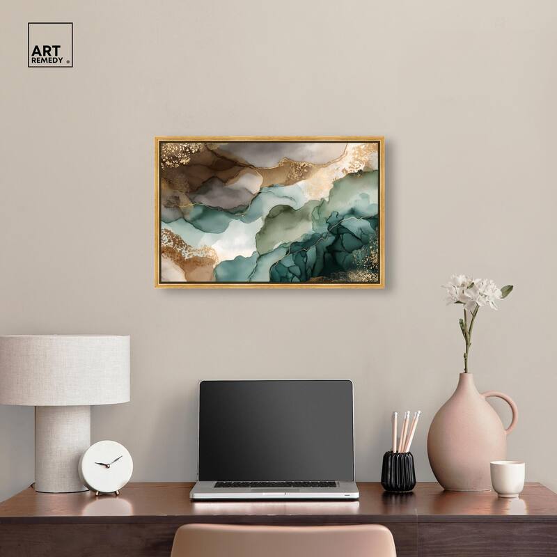 Golden Estuary I Canvas by Art Remedy